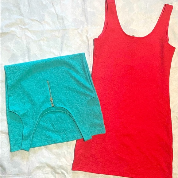 Tank top mini dress watermelon color with rose bud shape zipper slider Medium - Picture 4 of 5